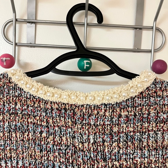 Zara straight shift dress with pearl neckline - Picture 3 of 7